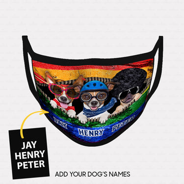 Personalized Dog Gift Idea - Arrow Dog, Blue Helmet Dog And Disco Dog For Dog Lovers - Cloth Mask